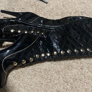 Faux leather stilettos